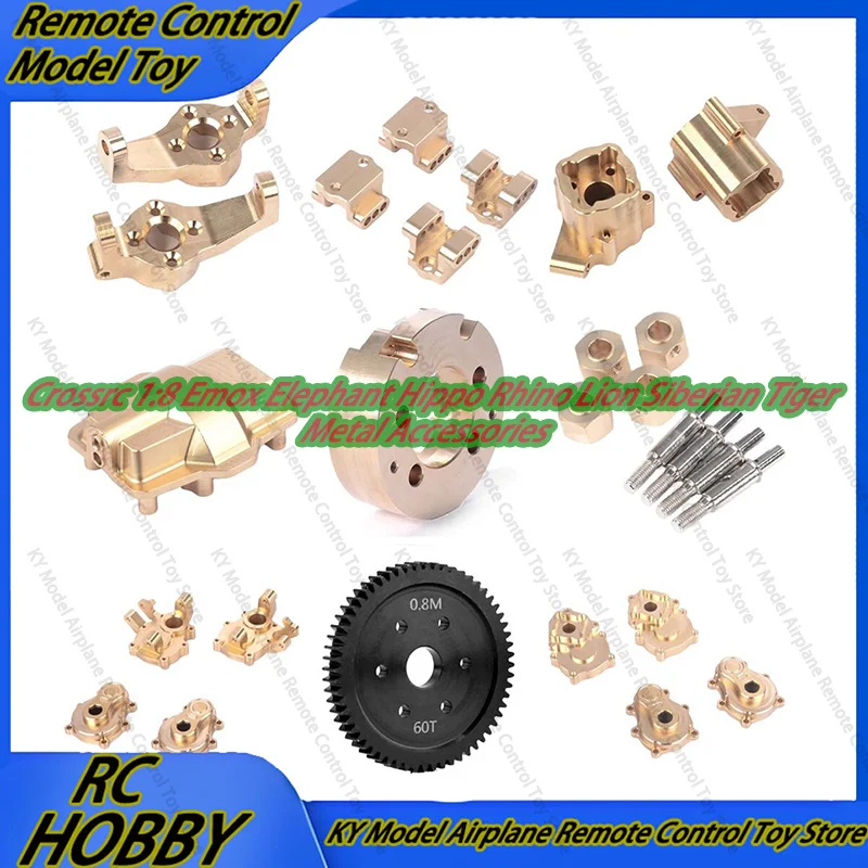 Crossrc 1:8 Emox Elephant Hippo Rhino Lion Siberian Tiger Metal Accessories Counterweight Steering Rear Axle Seat Adapter Shaft