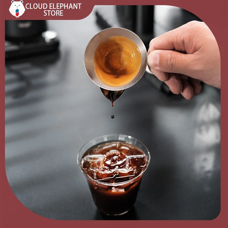 Hot Sales Tough Espresso Grease Filter Coffee Crema Separated Cup Stainless Steel Measuring Pouring Cup With Handle Brewing Tool