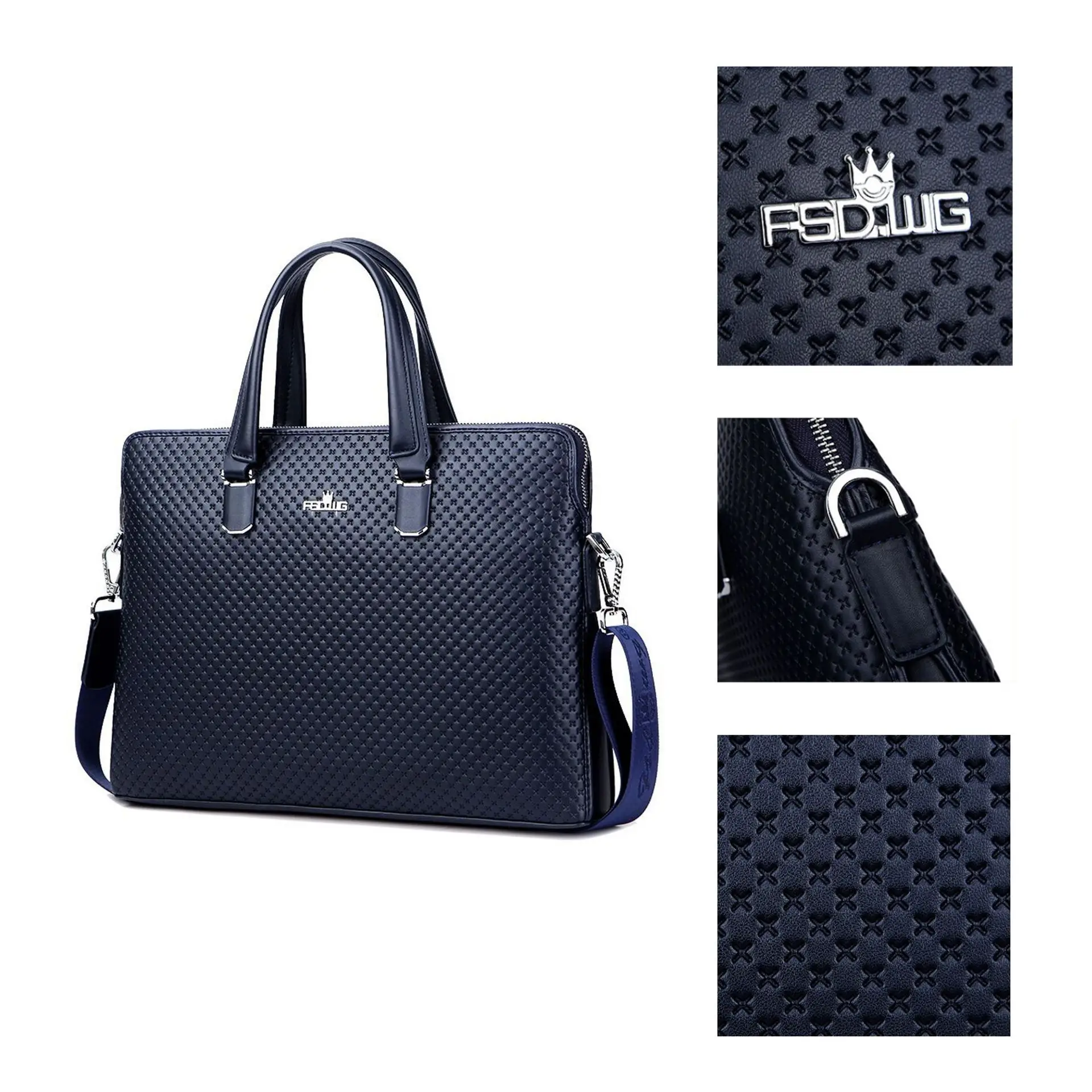 

Портфель с тиснением креста, мужская ручная деловая сумка через плечо, роскошная короткая мужская сумка из натуральной кожи