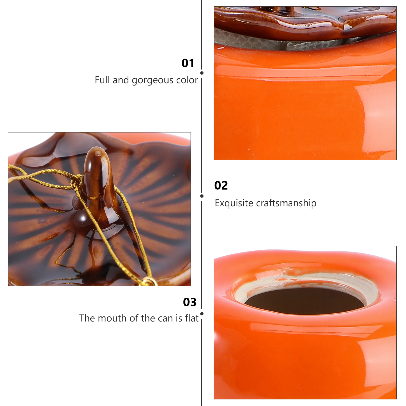 

1Pcs Multi-Purpose Persimmon Candy Jar Creative Ceramic Tea Canister Tea Storage Pot for Party Home Wedding Candy Jar