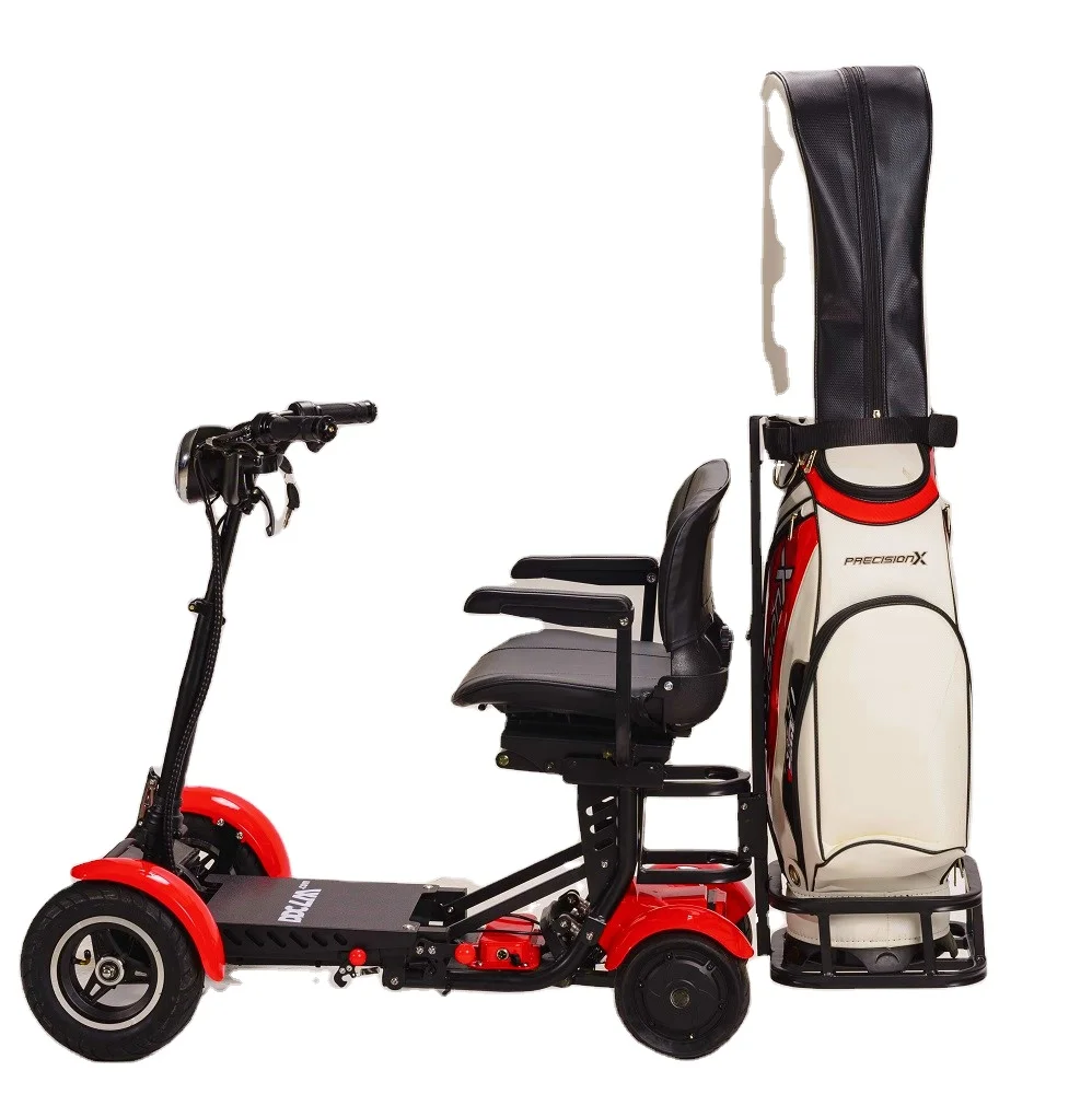 

Foldable 4-wheel Electric Scooter Light Golf Trolley Mobile Trolley with Fat Tires