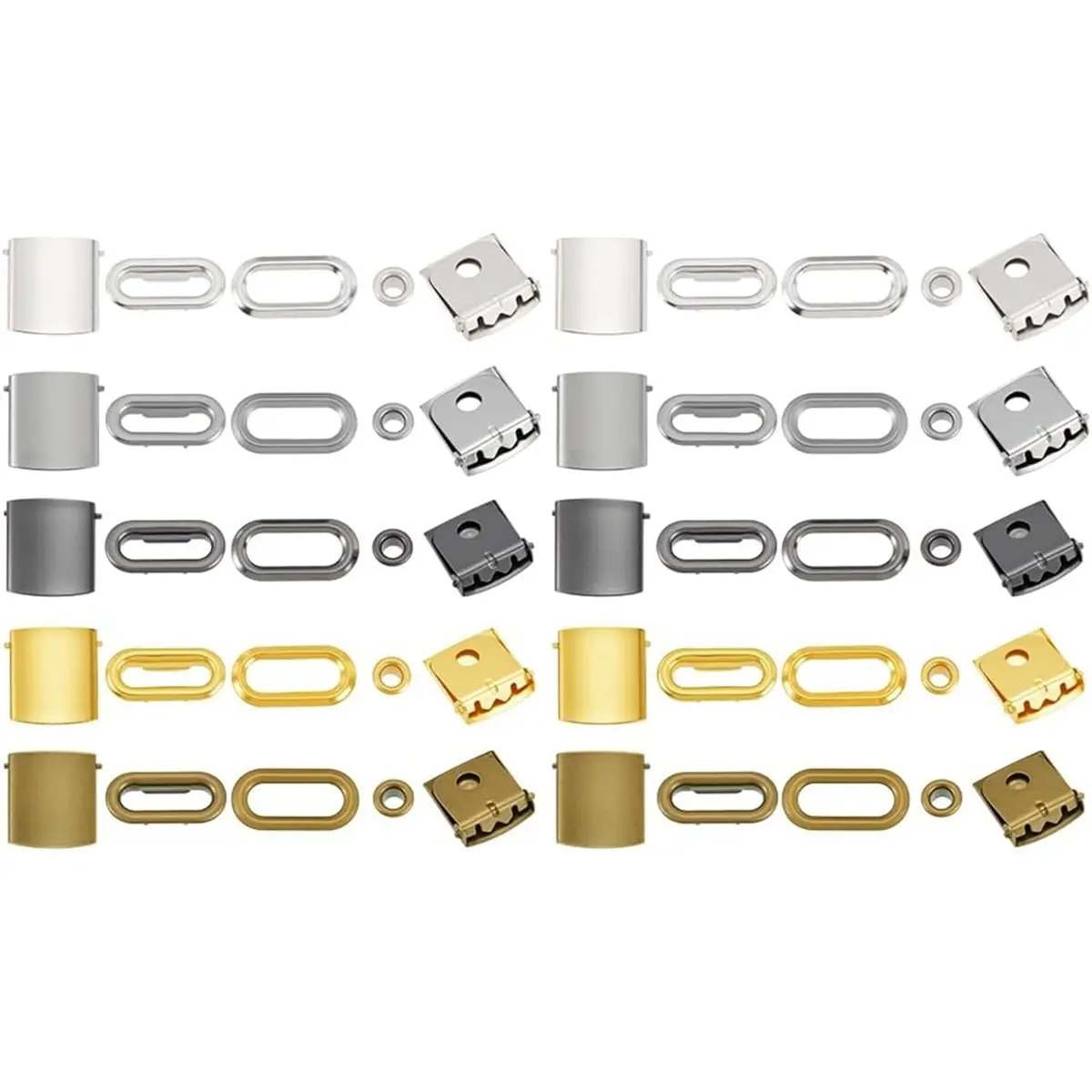 40 conjunto de 5 cores de aço inoxidável tampa fivela ajuste chapéu clipe fechos fivela para chapéus mochila saco cintas reparação