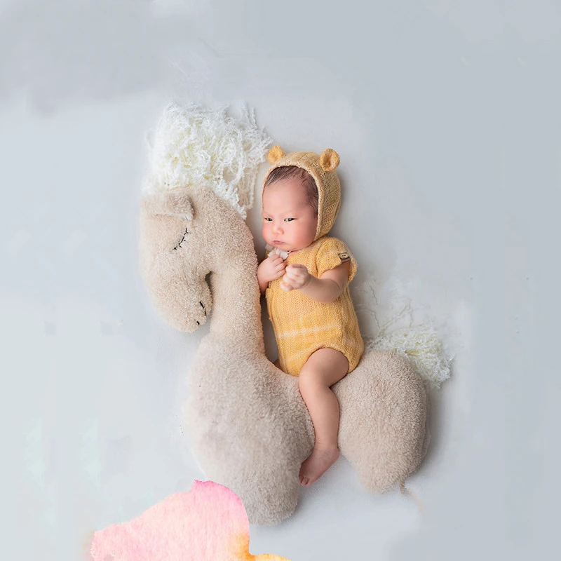 Newborn Baby Photography Posing Pillow Horse Pegasus Unicorn Pillow Photo Prop Infant Photo Shoot Studio Accessories Posing Bean