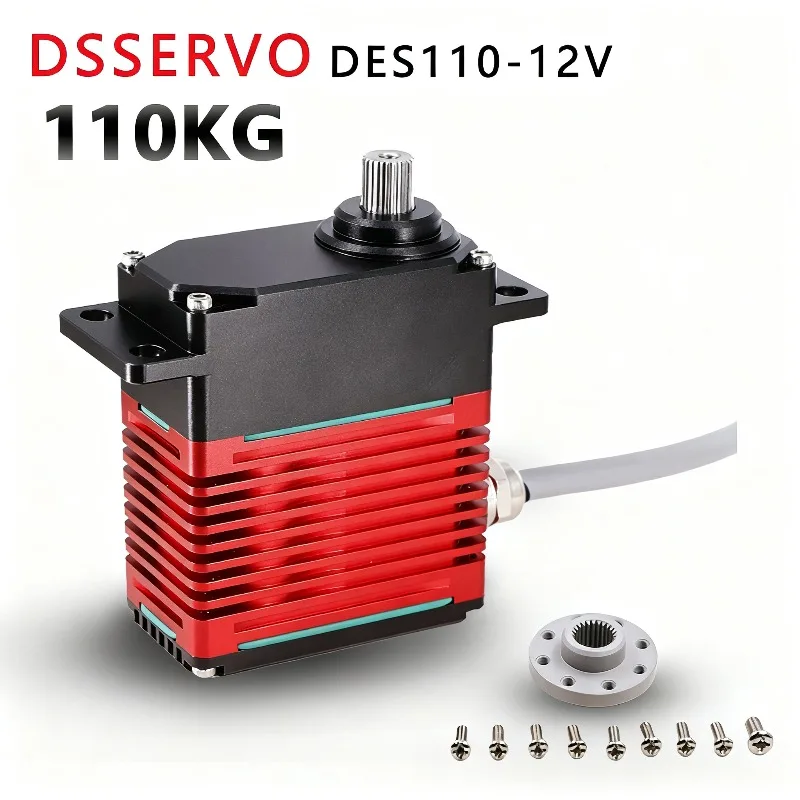 DSservo DES110 Industrielle bürstenlose Motoren mit hohem Drehmoment, digitales Servo 110 kg, mit magnetischer Kodierung, hohe Leistung, 12 V/24 V