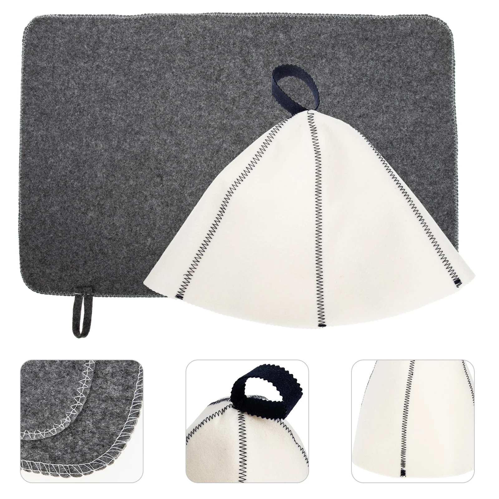 

1 Set Multi-functional Felt Hat Bathing Hat Sauna Hat Beauty Salon Hat Felt Mat Heat Insulation Hat Felt Cushion Pad