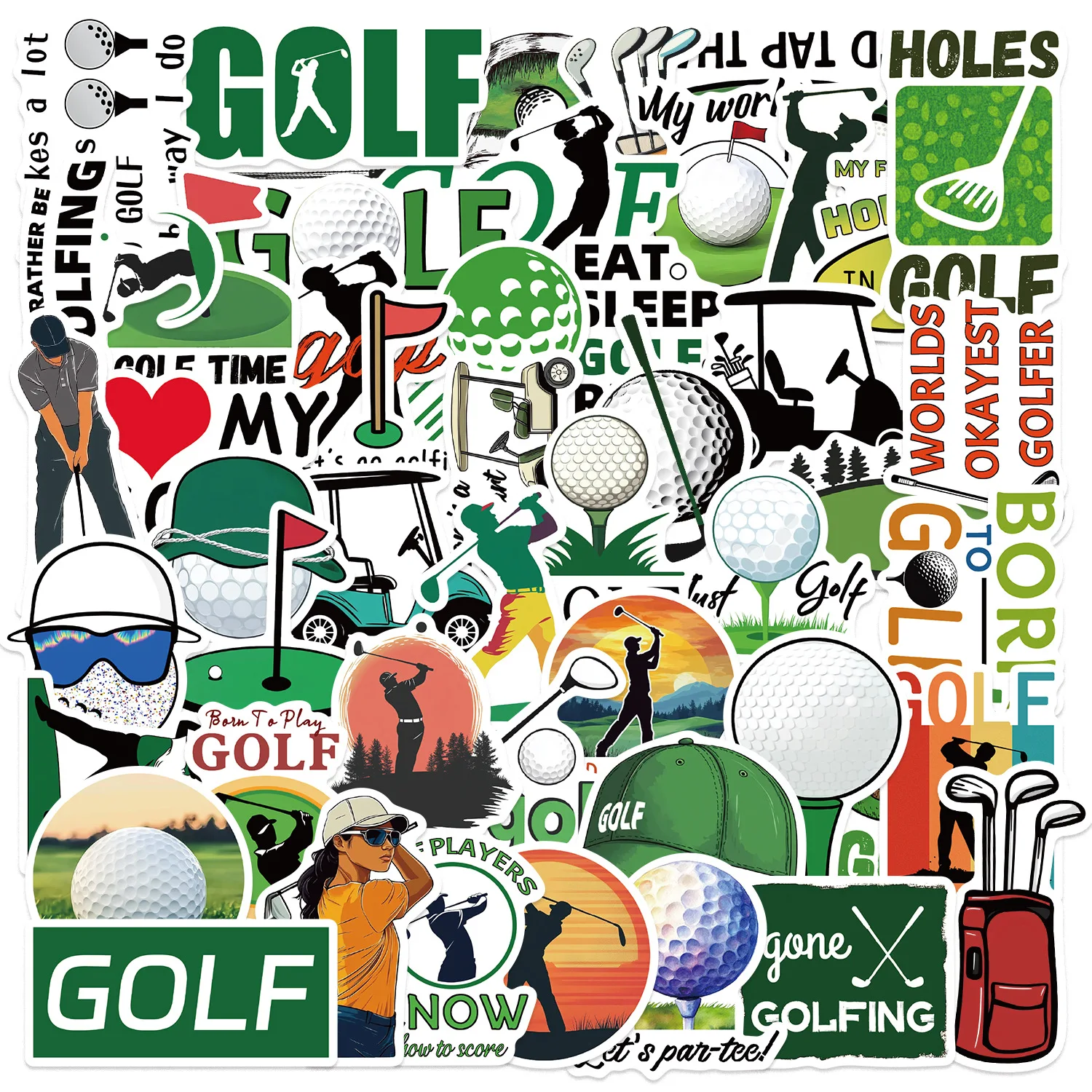50PCS Cartoon Golf Graffiti Aufkleber Dekor Gitarre Notebook Gepäck DIY Wasserdichte Aufkleber