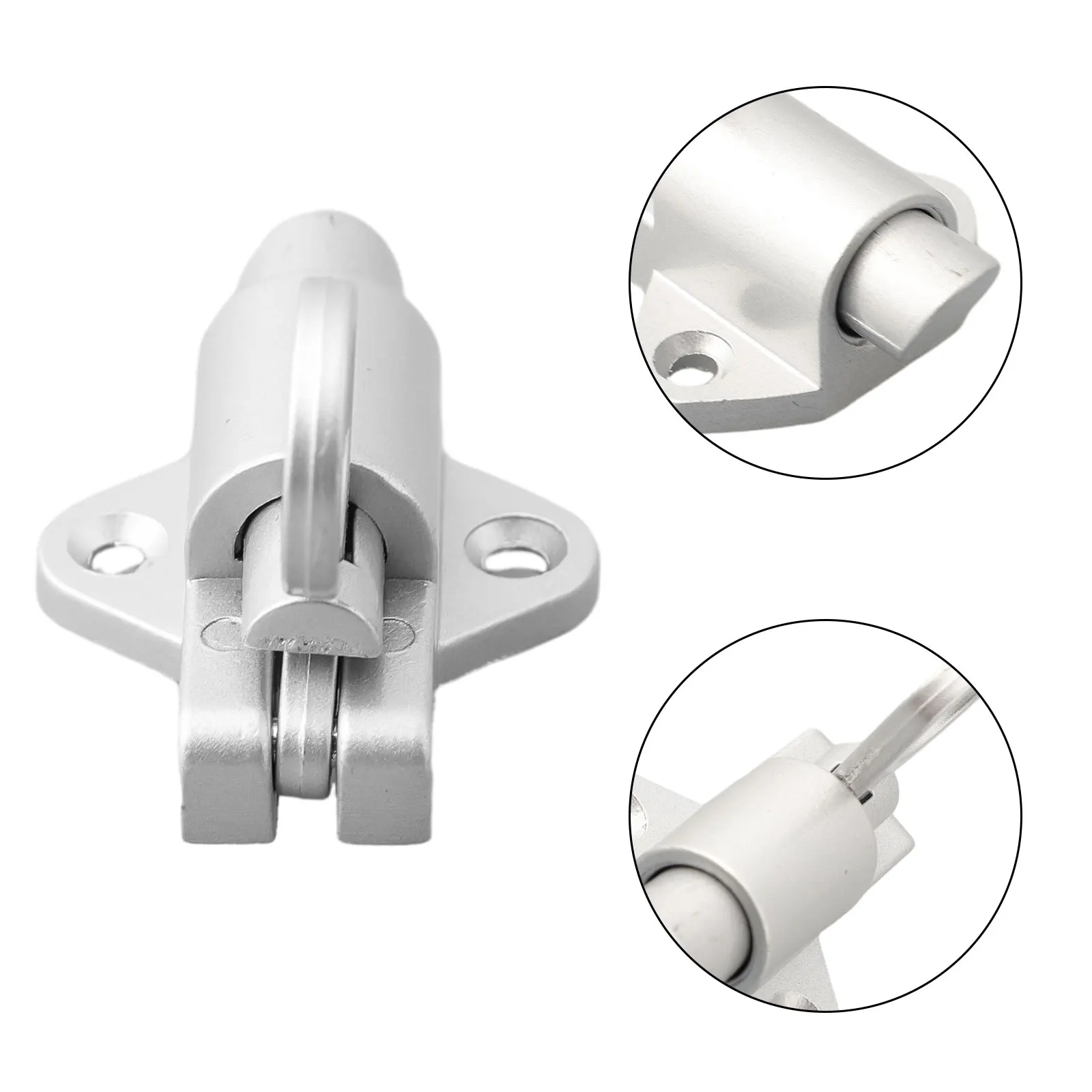 Aluminum Alloy Door Latch Automatic Spring Bounce Door Bolt With Screws Gate Safety Latch Lock Replacement Home Hardware