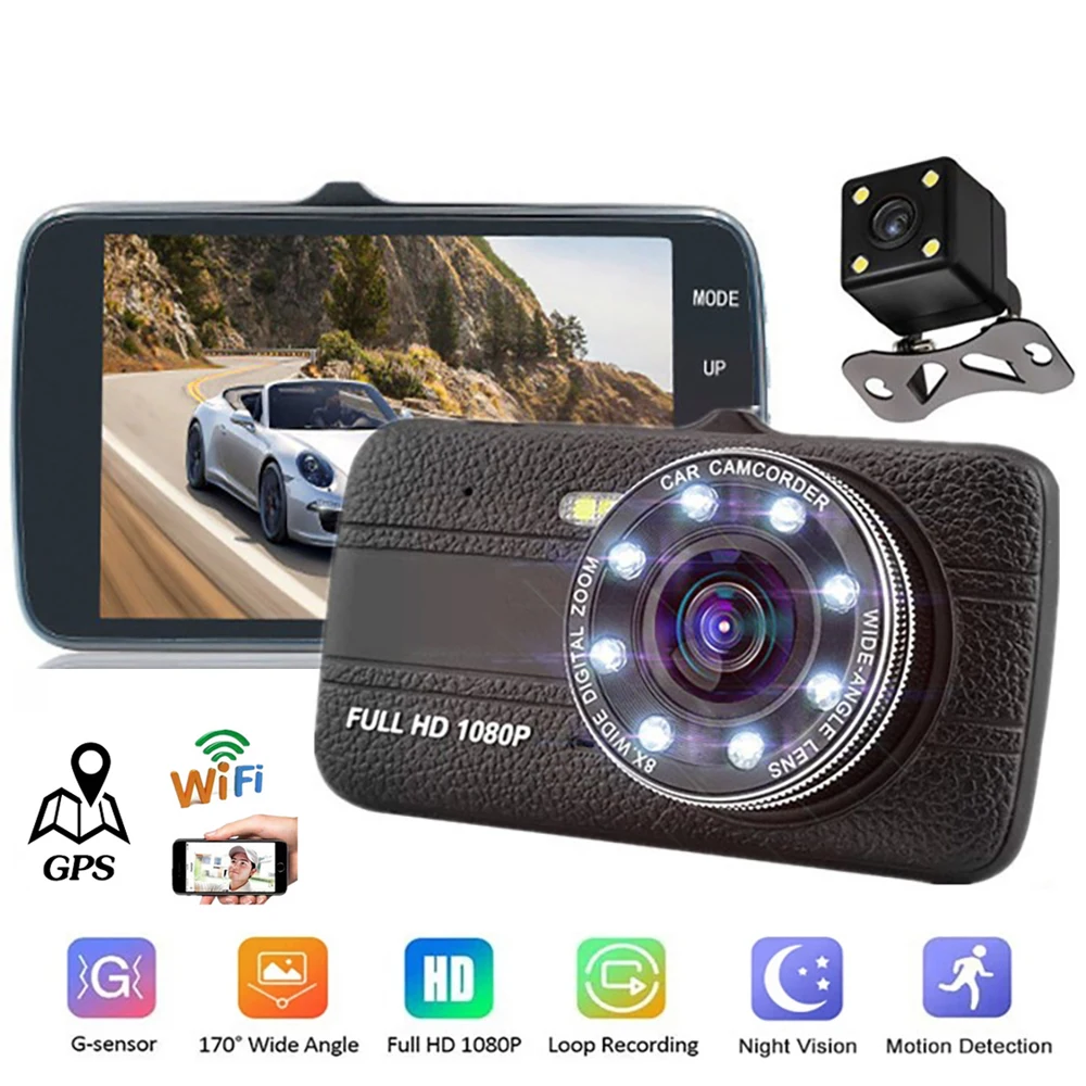 Car DVR WiFi GPS Dash Cam Full HD 1080P  Car Camera Drive Video Recorder Night Vision Auto DVRs Dashcam Black Box GPS Registrar