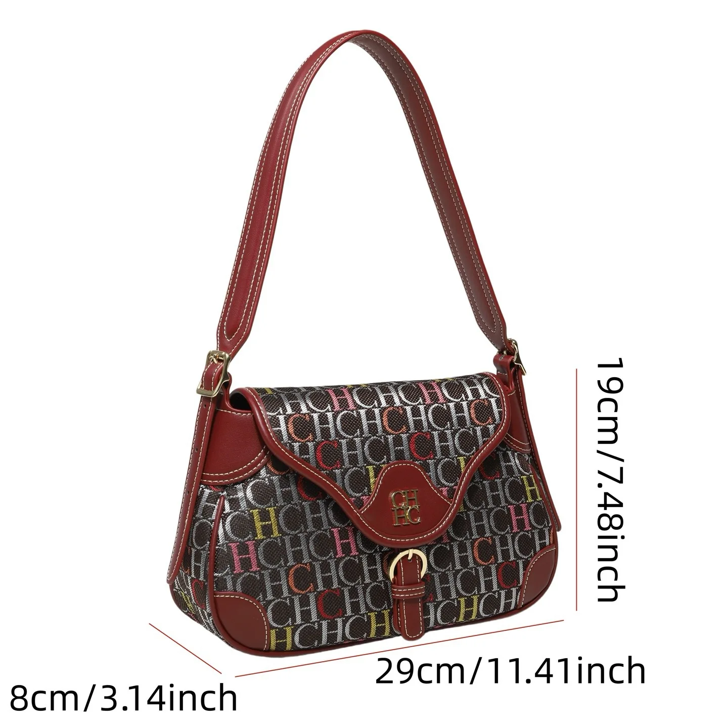 Women's New Fashionable Color Blocked Handbag Classic Jacquard Letter Design Underarm Bag Summer Versatile Commuter Shoulder Bag