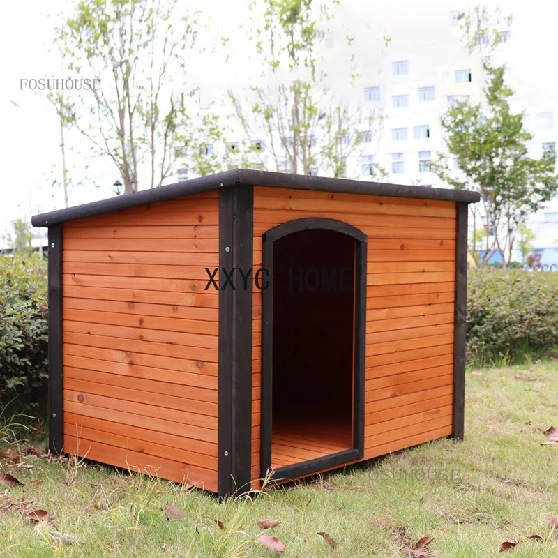 

Solid Wooden Dog House Waterproof Outdoor Kennel Cage Small Large Breed Samoyeds Kennel Pet