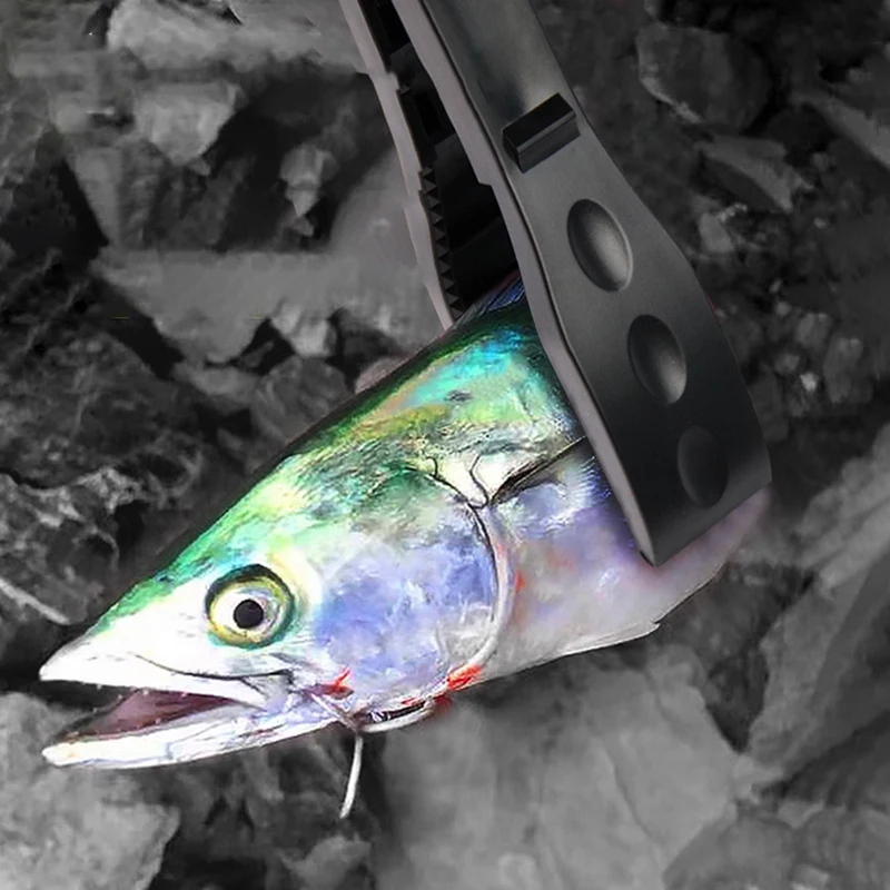 1 Stück multifunktionale Angeln Fisch Clip Hand Controller Tackle-Tool Angeln Körper Grip Clamp Greifer mit Sperrschalter, grau