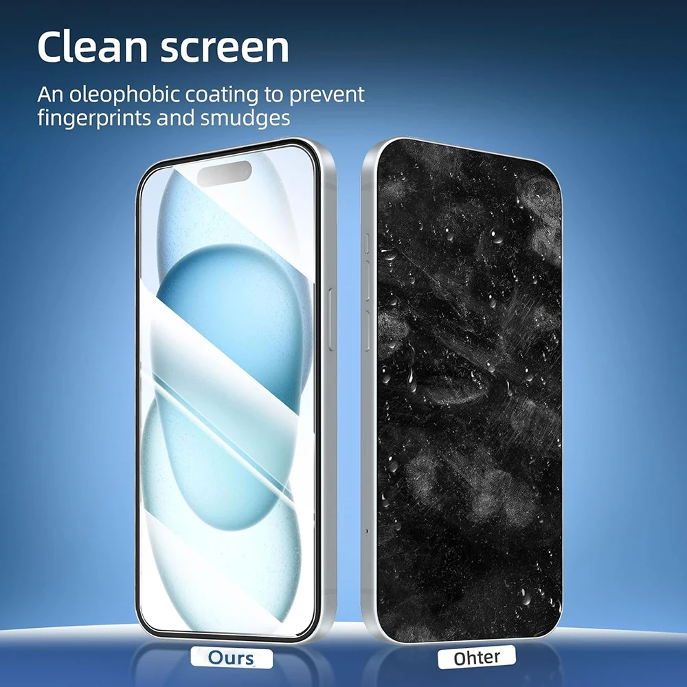 4-1Pcs Full Cover Tempered Glass For iPhone 11 12 13 14 15 Pro Max Screen Protector For iPhone X XR XS Max 7 8 6 Plus Glass Film