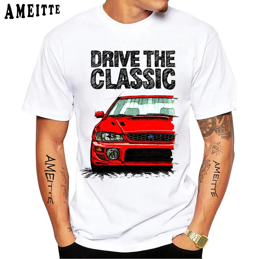 

Drive The Classic Subie Impreza WRX STi Car T-Shirt New Men Short Sleeve Harajuku JDM Fan T Shirt Hip Hop White Casual Boy Tees