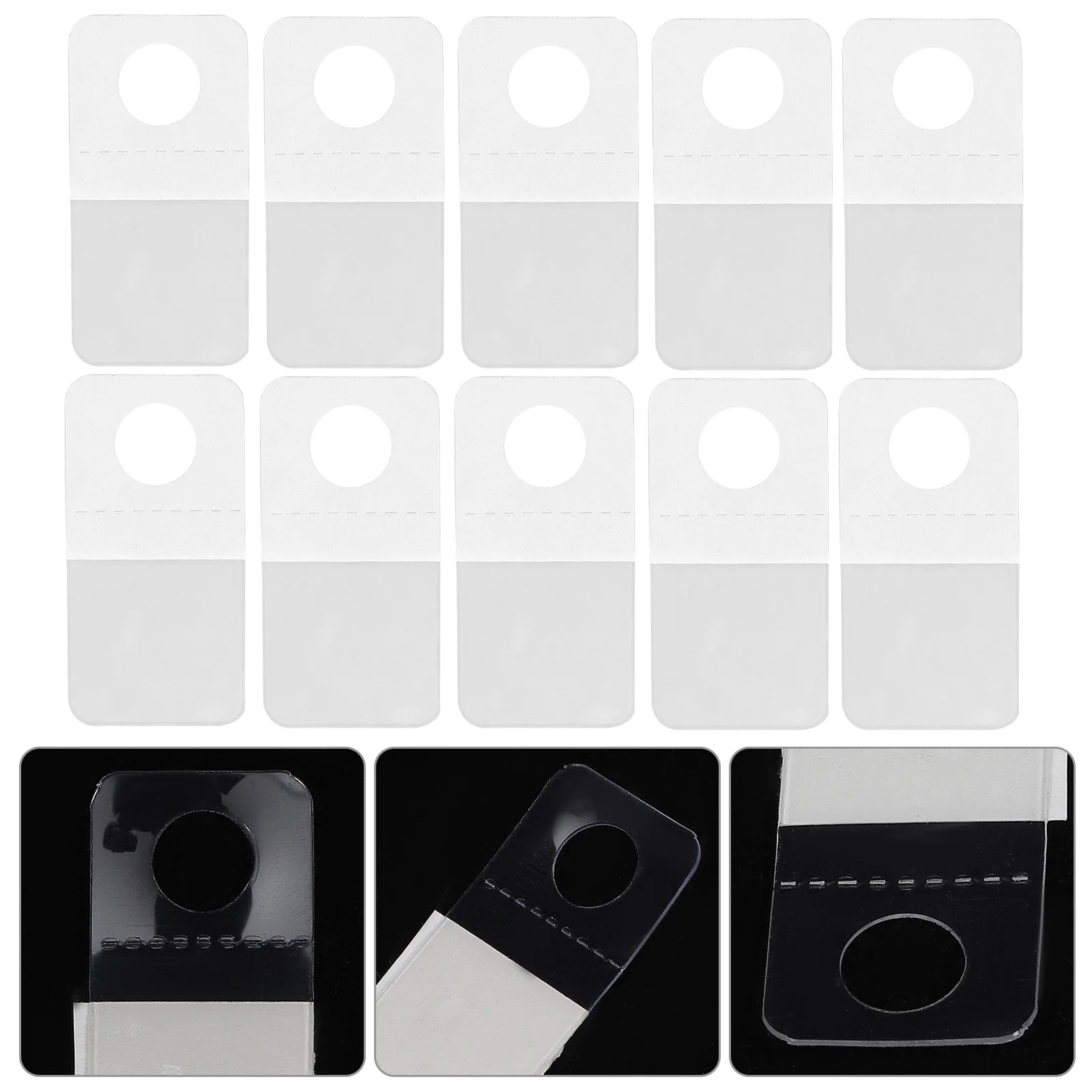 

200 Pcs Coat Hangers Aircraft Hole Hook Sticker Hooks for Hanging Puzzle Transparent Tabs Pegboard Display Clear