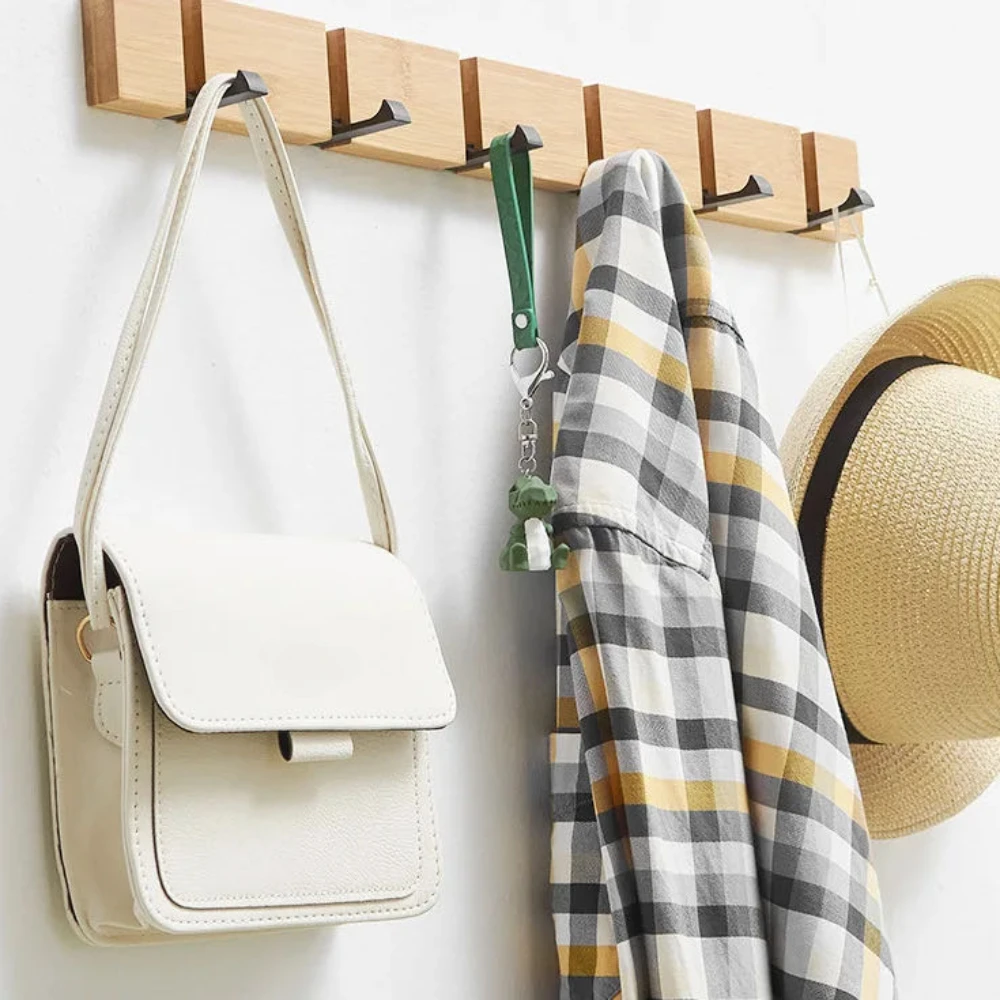 Foldable Bamboo Wall-mounted Clothes Hooks, Door Hangers, Household Coat, Towel Hook Shelf, Bathroom Hanging Rack