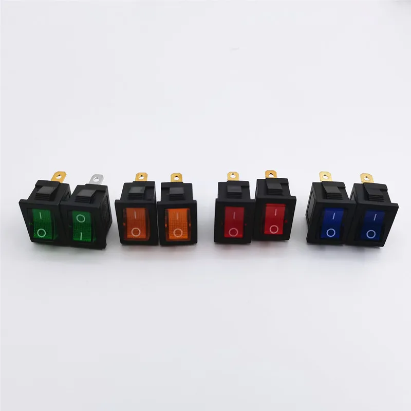 5Pcs KCD1 3Pin LED Light Boat Car Rocker Switch 6A/10A 250V/125V AC Red Yellow Green Blue  220V