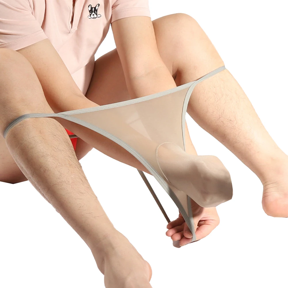 

Мужские стринги-танга из эластичной прозрачной ткани черного, красного и белого цветов с открытым/закрытым креплением