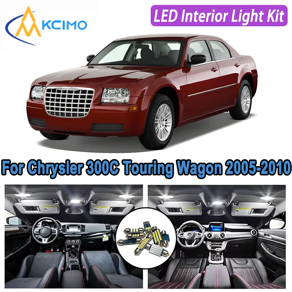 

Kcimo For Chrysler 300C Touring Wagon 2005 2006 2007 2008 2009 2010 Premium Bright LED Interior Dome Map Trunk Light Kit Car Led