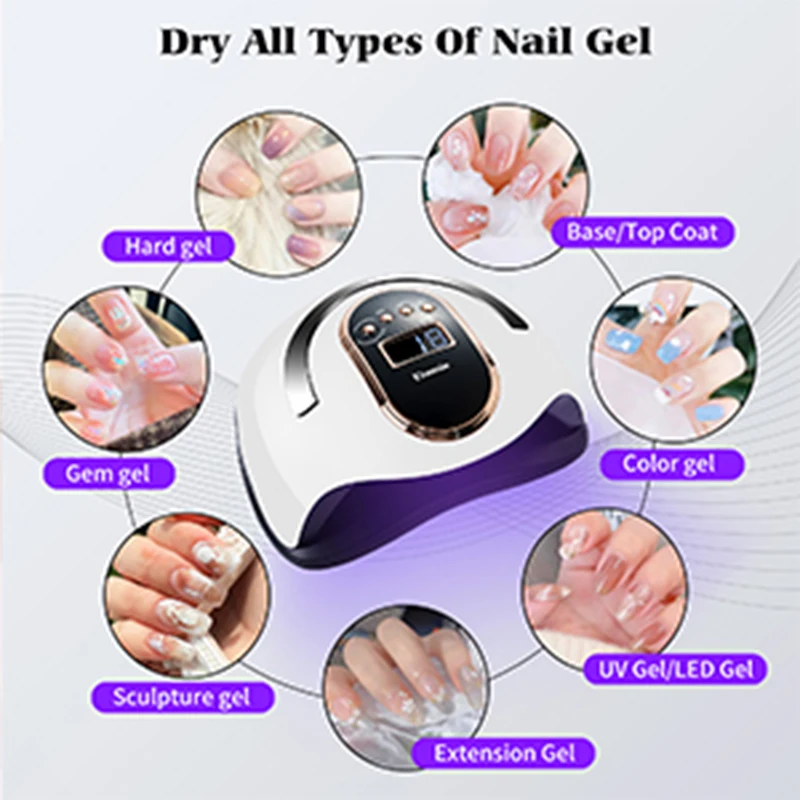 Professional nail salon uses nail drying lamps, adjustable level nail polish LED gel nail art lamps