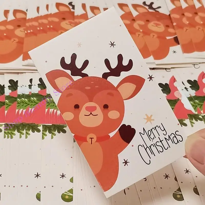 594a 50pcs بطاقات المعايدة لعيد الميلاد قرطاسية فارغة بطاقة عيد الميلاد لفيلم العيد الشتاء #3