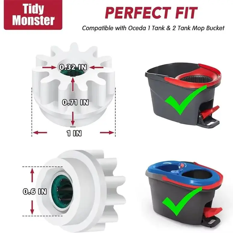 Pedal Bearing Replacement for O-Cedar EasyWring Bucket, Repair Step Pedals Clutch Gear Sprockets for 90% Spin Mop Bucket - Outdo