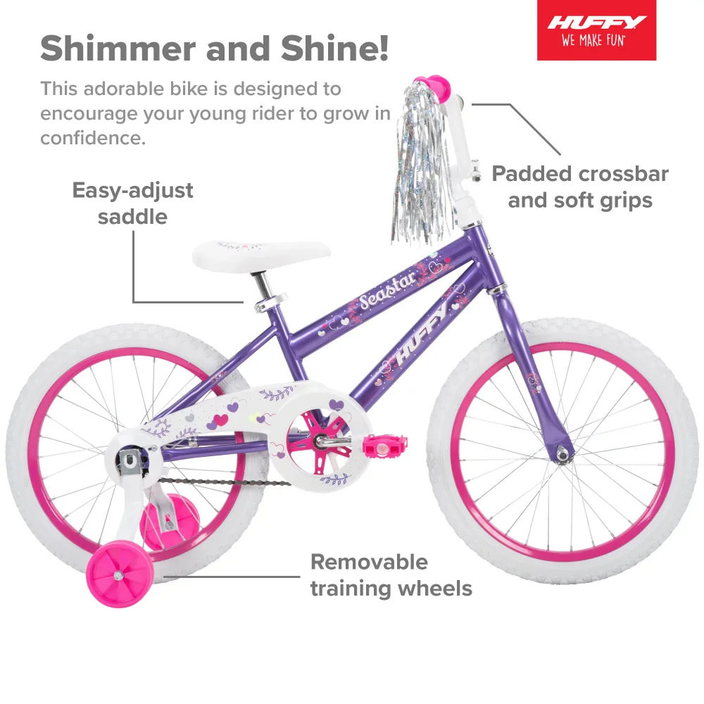 2023 Huffy 18 in. Sea Star Girl Bike, Metallic Purple