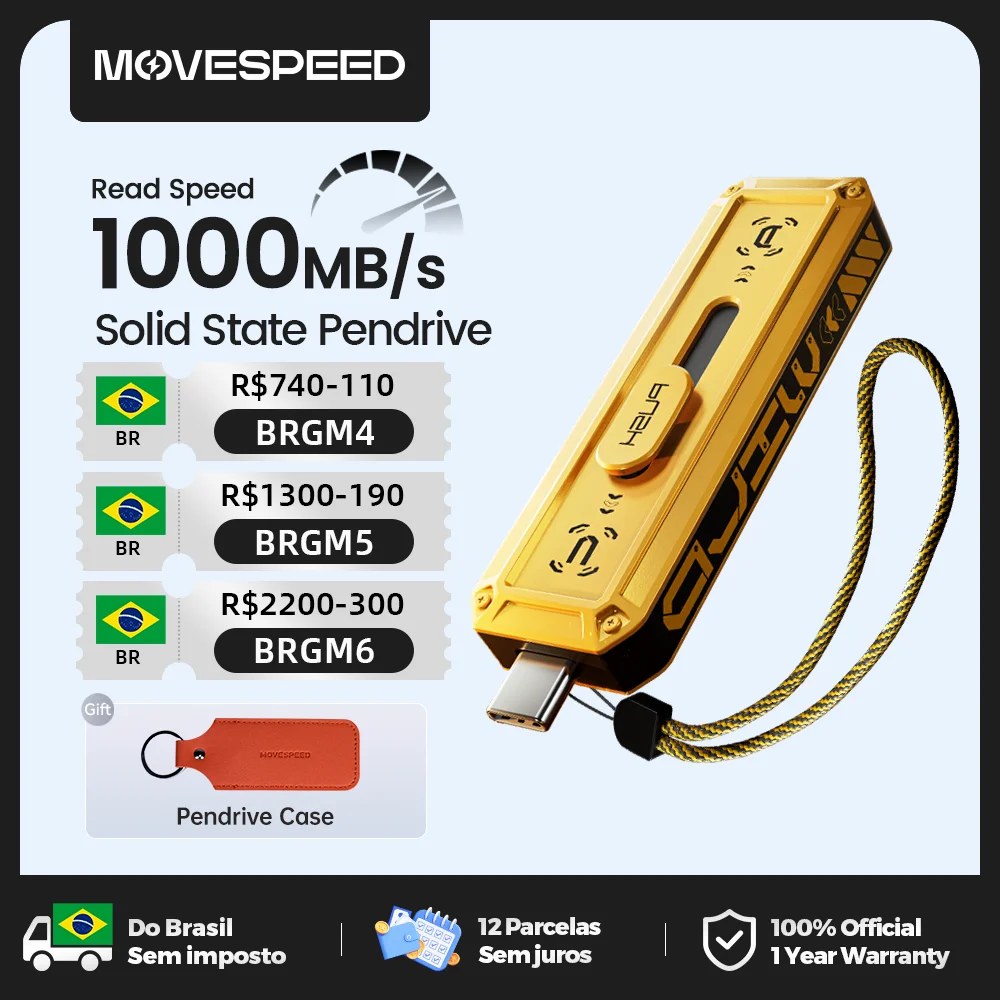 Movespeed 1090 mb/s caneta de estado sólido usb3.2 gen 2 tipo c unidade flash 1tb 512gb 256gb 128gb pendrive para pc smartphone tablet