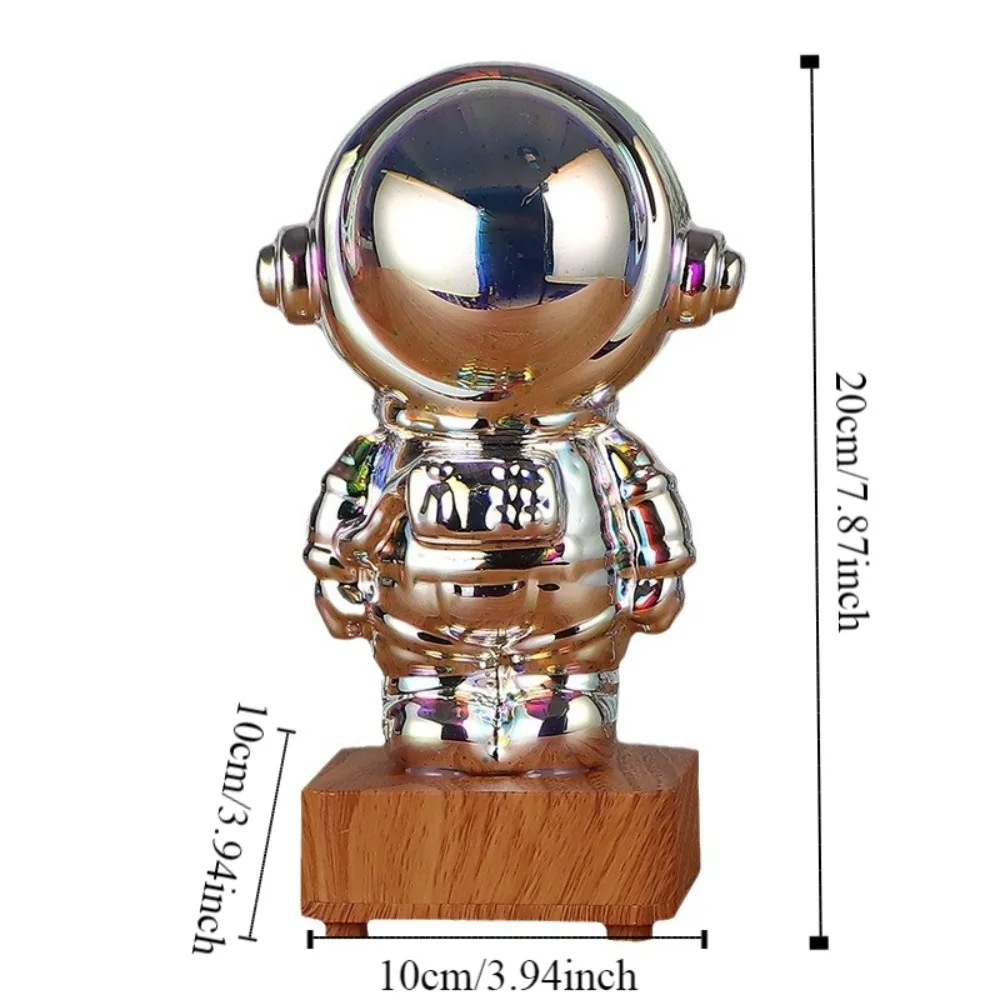 LED 3D Astronaut Firework Night Light Glass Figurine USB Projector Lamp Sculpture Aesthetic Color Changeable Ambient Lamp Kids