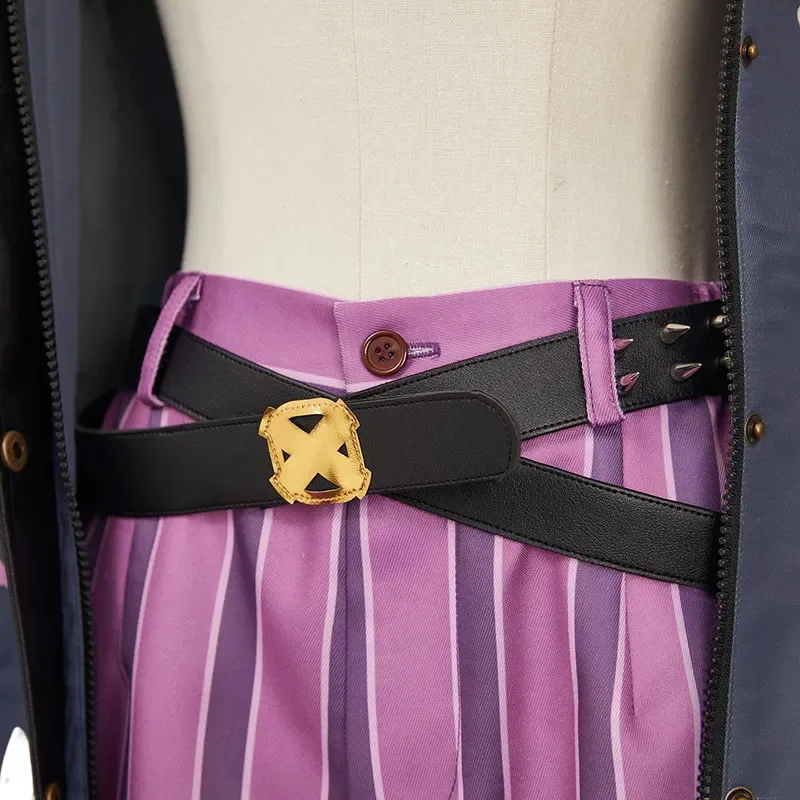 Juego LoL Jinx, conjunto de chaqueta de Cosplay, disfraz Arcane TV 2, disfraz, sombrero, peluca, abrigo, camisas, cinturón de busto, conjunto completo de traje de Halloween para mujer