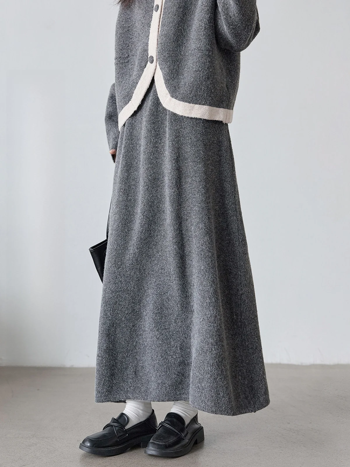 

Вязаная юбка А-силуэта Deep ey с высокой талией, драпированная, универсальная, элегантная, весна 2026, новая модель, для повседневной носки, корейская версия