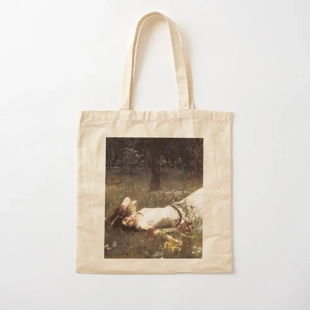 

OPHELIA - JOHN WILLIAM WATERHOUSE Tote Bag Portable shopping bag Woman shopper bag Canvas