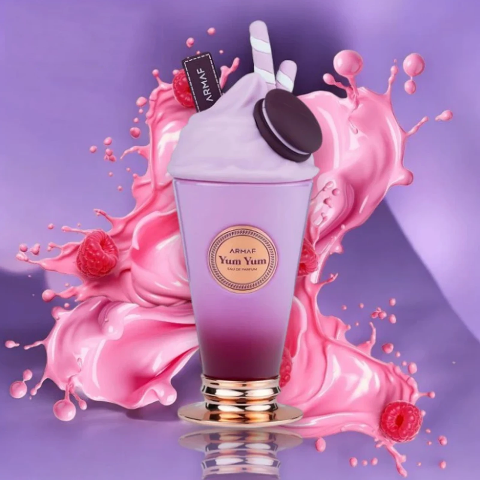 Yum Yum Persistent Perfume for Men and Women 100 ml/3.4 fl oz, elegant purple perfume bottle design