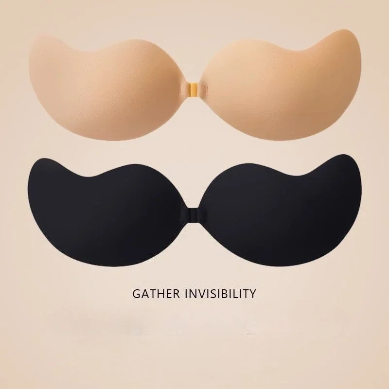 غير مرئية حمالة لاصقة عصا الصدرية شريط الثدي رفع حمالات الصدر النساء الملابس الداخلية سلس سيليكون غطاء للحلمة Bralette فطائر اللحم