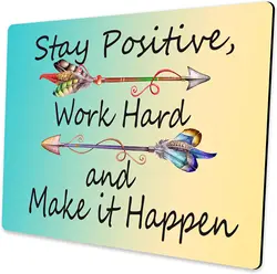 Stay Positive Mousepad Computer Mouse Pad with Personalized Design Office Non-Slip Rubber Mouse Mat 9.5X7.9 Inch