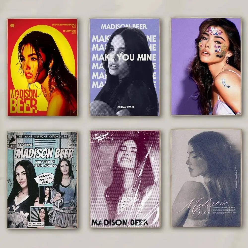 1 قطعة المغني م-مديسون البيرة المشارك ذاتية اللصق الفن ورق مقاوم للماء ملصق مقهى بار غرفة جدار ديكور #1