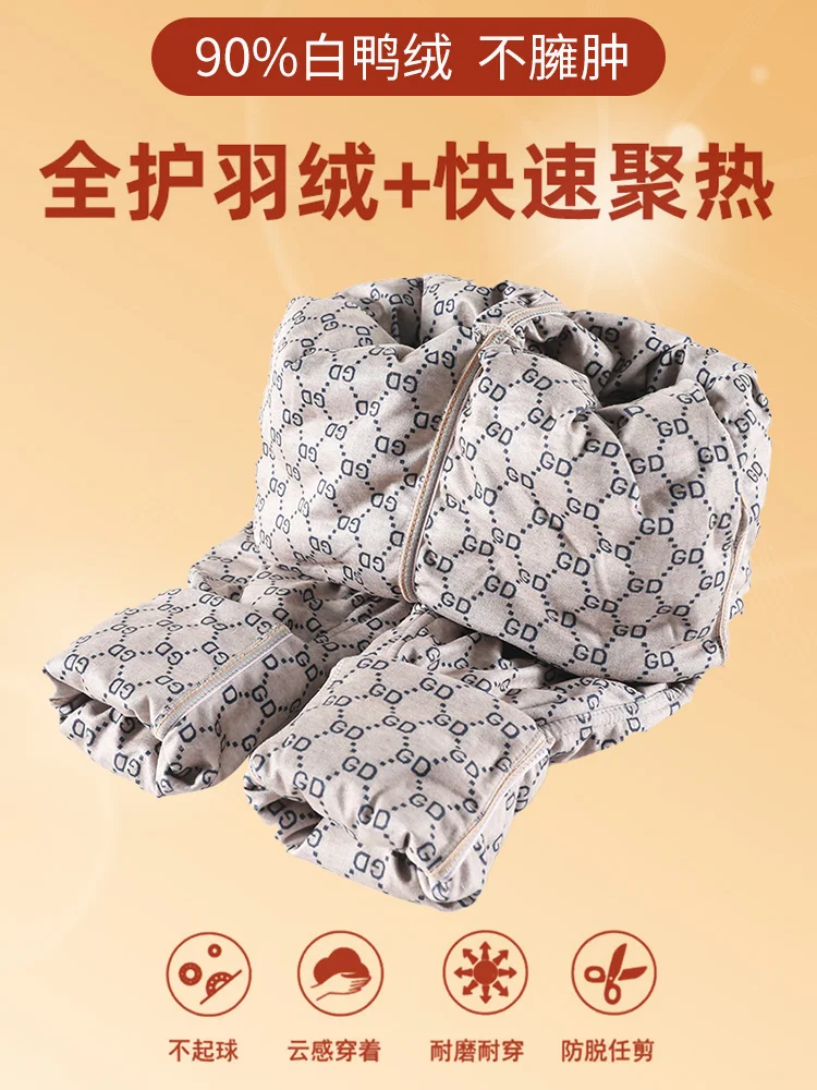 ارتداء أسفل السراويل داخل بطانة المرأة، شتاء جديد بطة بيضاء أسفل سميكة الدافئة طماق Pantalones De Mujer