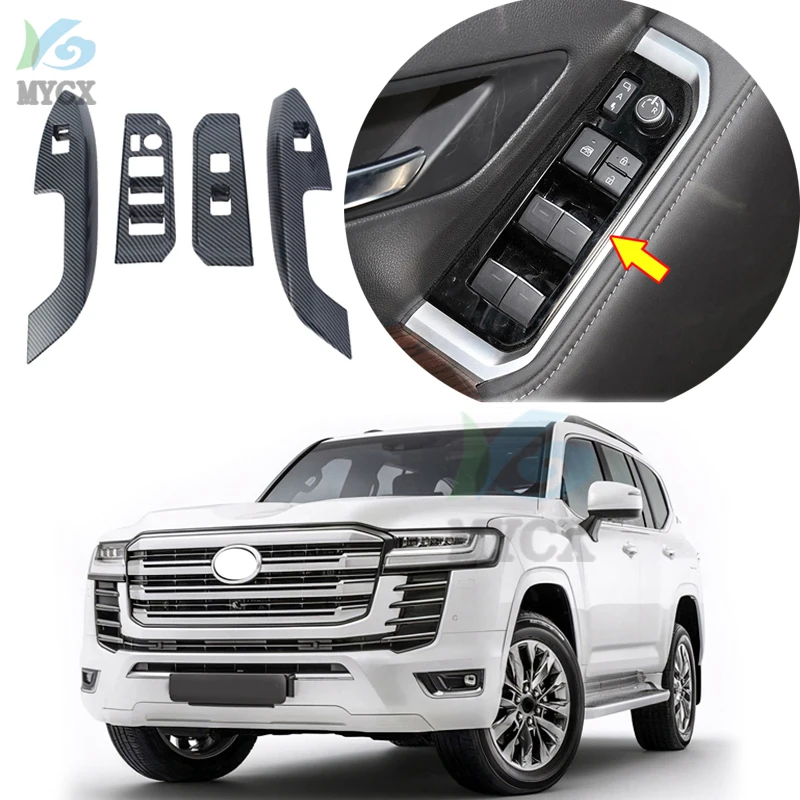 

For Toyota Land Cruiser 300 2021 2022 2023 Windows Control Panel Decoration Protective Sticker LC300 Interior Accessories Tuning
