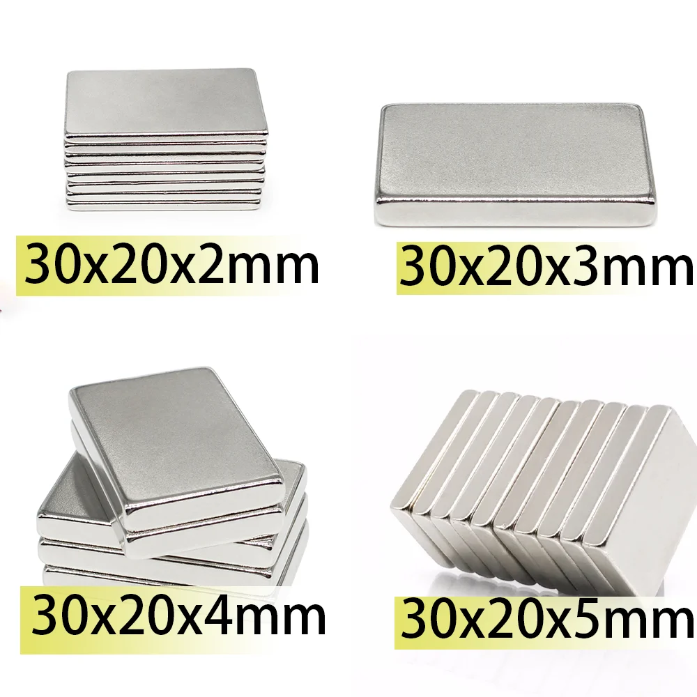 

N35 30x20x2 30X20X3 30X20X4 30x20x5 Rectangle Square Neodymium Bar Block Strong ScooterRare Earth Magnet Rare Earth Search Ebike