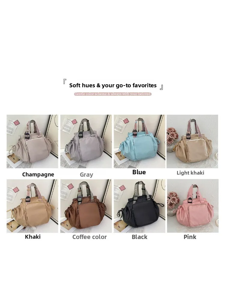 Nylon-Umhängetasche, einfarbig, modisch, vielseitig, tragbar, Mama-Tasche, große Kapazität, Reisetasche – Detail 2