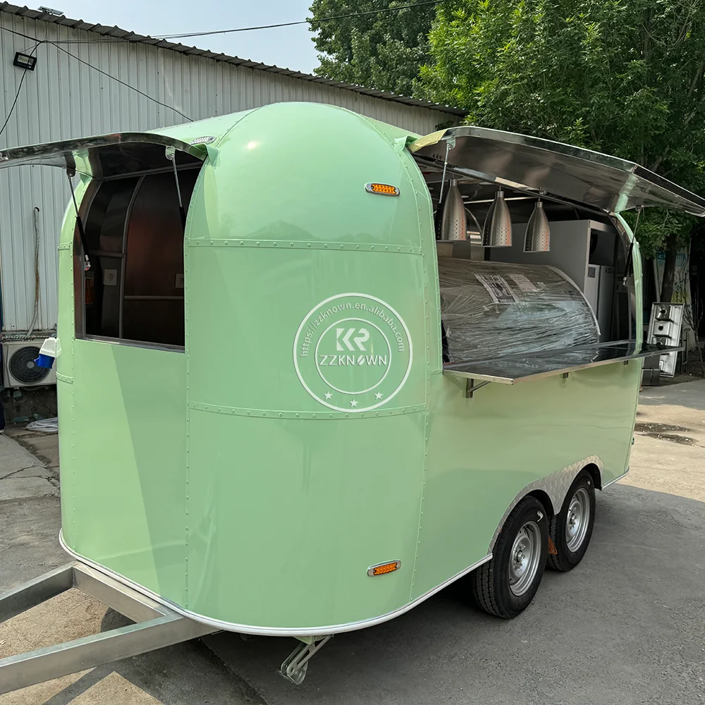 2024 China Fast Snack Airstream Food Trucks Mobile Food Trailer Coffee Grill Customized Food Concession Trailers for Sale