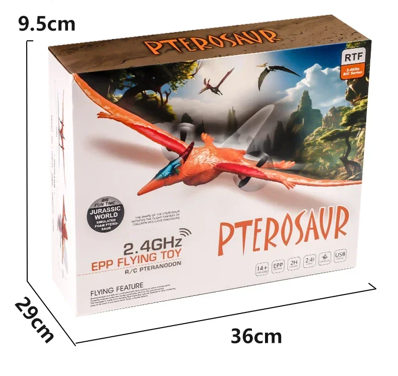 Avion Rc pour enfants, jouet télécommandé dinosaure ptérosaure Epp 4Ch, planeur radiocommandé, modèle d'avion électrique, cadeau pour enfants