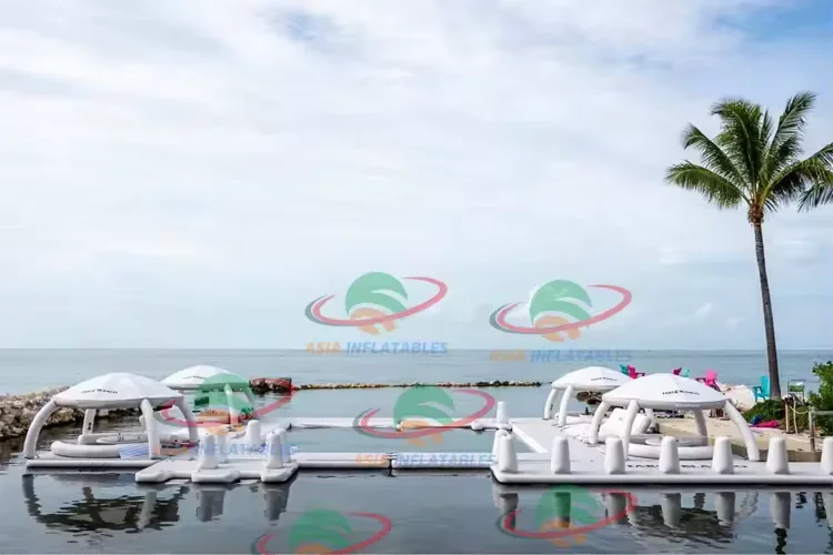 Inflatable Aqua Floating Resort Water Island Jet Ski Floating Banas Tent Inflatable Water Party Bana
