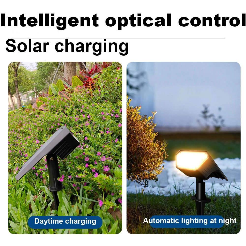 Solar Powered Outdoor Spot Lights, impermeável, luzes de paisagem para exterior, 28LED, 3 modos, crepúsculo ao amanhecer