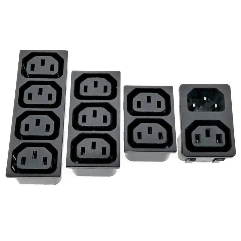 2, 3, 4 Way IEC C13 C14 Male Female Panel Mount Inlet Power Socket AC250V 10A