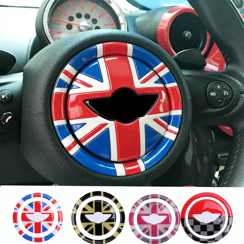 3D Dropper Adhesive Three-dimensional British Steering Wheel sticker For MINI Cooper R55 R56 R60 Interior Upgrade Accessories view 3