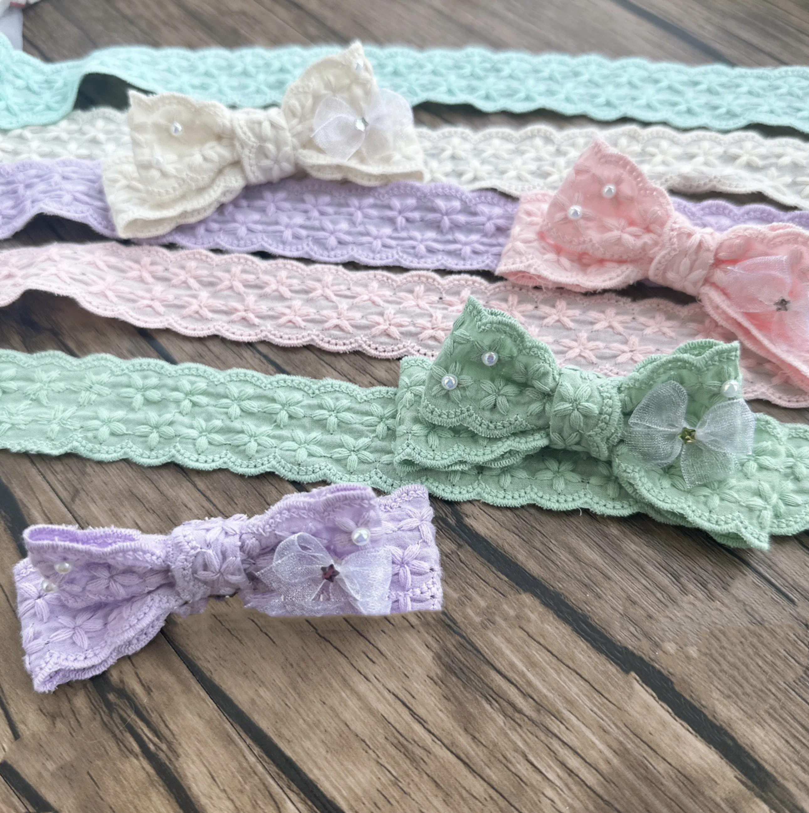 3yards White Cotton Lace Ribbon For Apparel Sewing Fabric Colorful Trim Cotton Crocheted Lace Fabric Ribbon Handmade Accessories