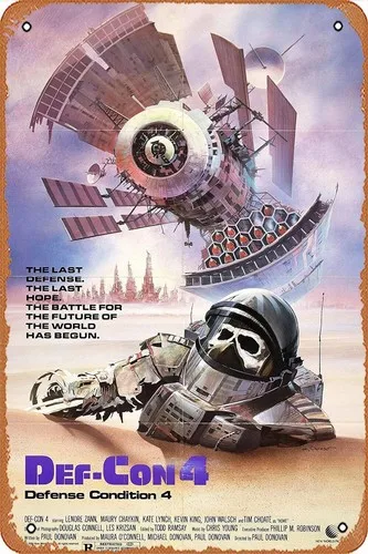 Filmplakat, klassisches Metallschild, DEFCON-4 (1985), Wandkunst, Dekor, Blechschild