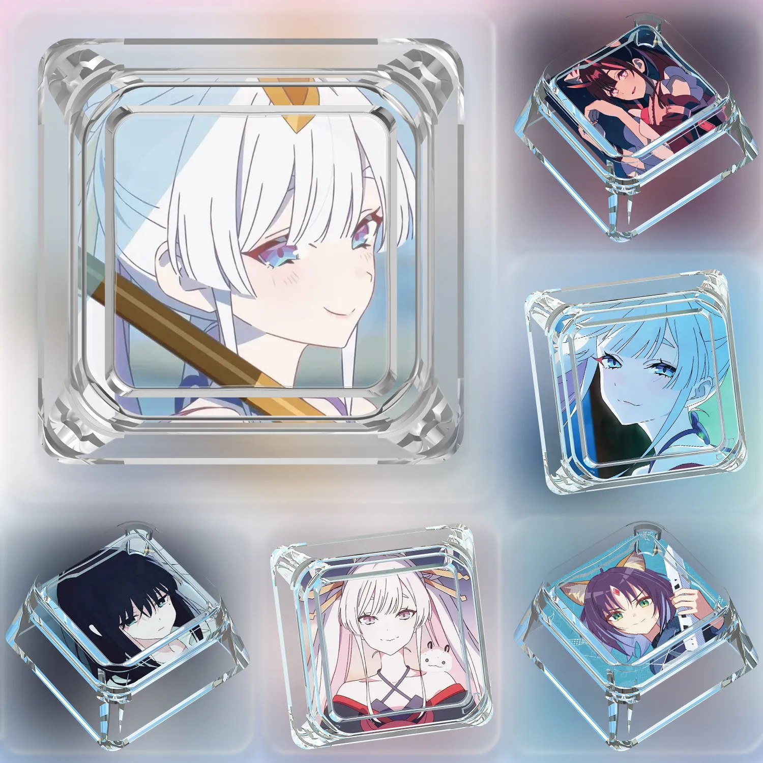 Teclado mecánico Diy Cosmic Princess Kaguya, teclas de teclado mecánico de eje cruzado, teclas personalizadas para PC, juguetes de regalo