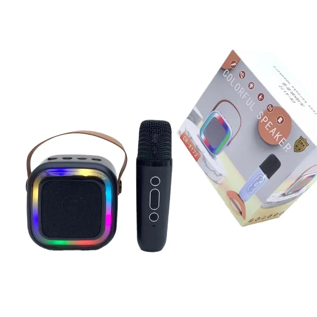 K1 Dual Microphone Karaoke Bluetooth Speaker RGB Light one 5W Speakers Sound Subwoofer Boombox Support Multiple Input Modes