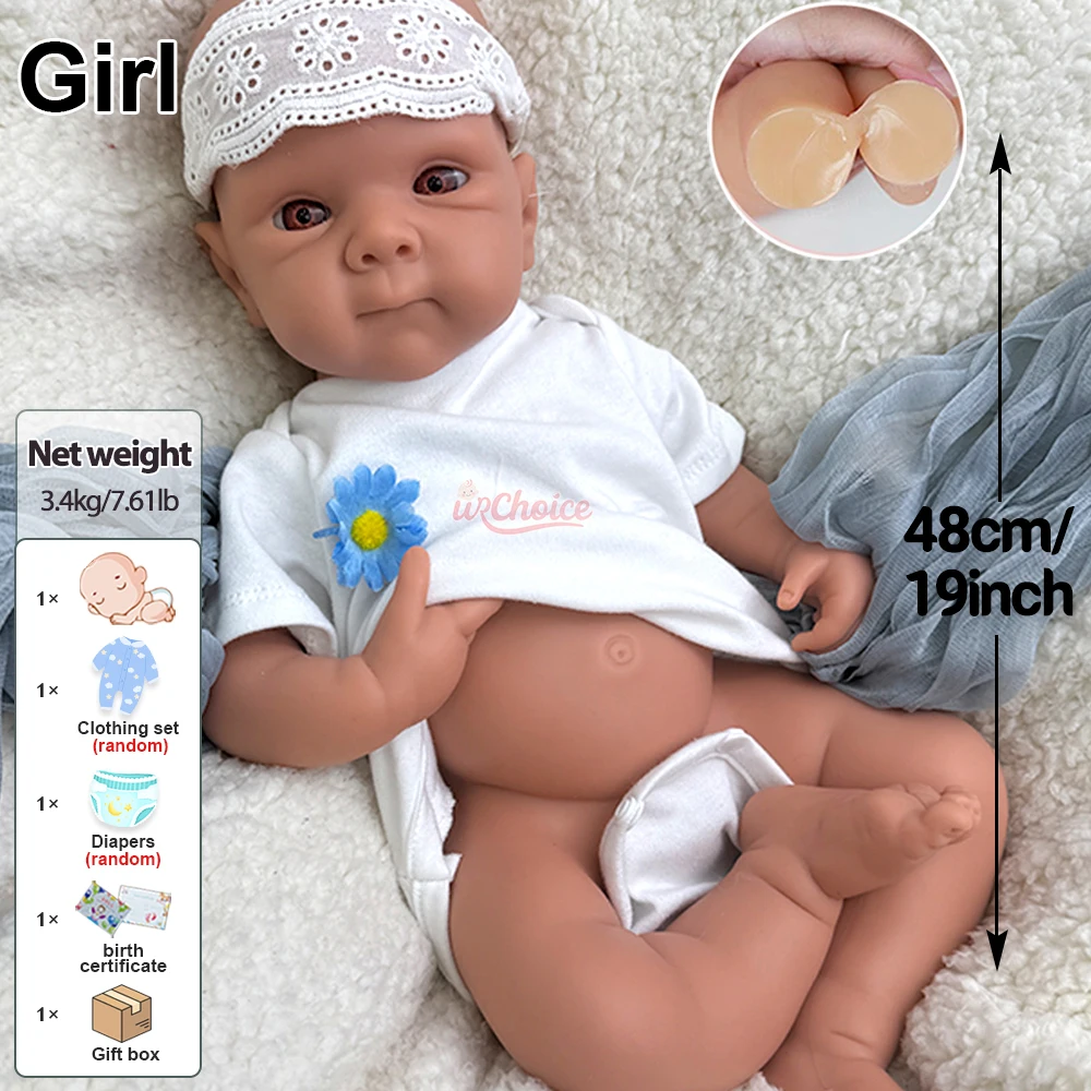 thérapie gériatrique 19 pouces bébé fille Bettie flexible silicone renaissance poupée réaliste lavable confort renaissance poupée cadeau de Noël